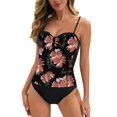 thumbnail image 1 of GPOECD Womens Tankini Tops Underwire Multicolor Print Summer Beach Figure No Bottom Bathing Suit Tops for Women Orange_008,M, 1 of 4