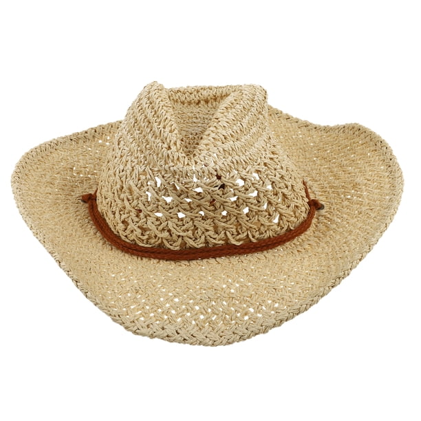 1pc playa sombrero occidental estilo sol sombrero vaquero sombrero de paja sombrero de protección sol