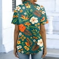 thumbnail image 7 of ASDFVBKG Women's Stain Long Sleeve Collared T Shirt Casual Shirts Button Trendy Relaxed Fit Vintage Floral Print Top for Women Dark Green S, 7 of 7