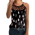 thumbnail image 2 of Pompotops Women Ladies Print Sleeveless Round Neck Pullover Vest Tank Tops Shirts Blouse, 2 of 3