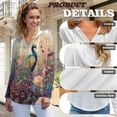 thumbnail image 6 of DISNIMO Peacock Floral Printed Hoodies for Women Waffle Sweatshirts Long Sleeve Pullover Tops Fall Winter Clothes, XL, 6 of 7
