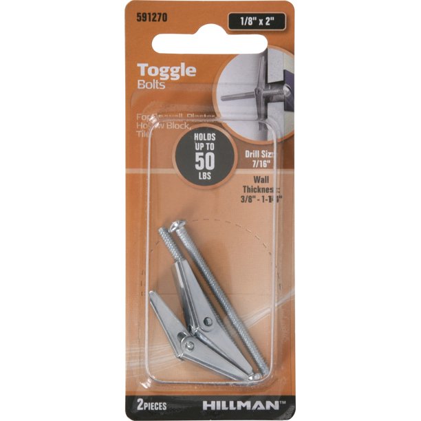 Hillman Zinc Toggle Bolts (1/8" x 2") 2 Sets