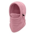 thumbnail image 2 of Xfvqtps Unisex Full Face Mask Lamb Wool Solid Color Adjustable Drawstring Balaclava Outdoor Thickened Cycling Motorcycle Ski Warm Winter Hooded Hat Pink, 2 of 7