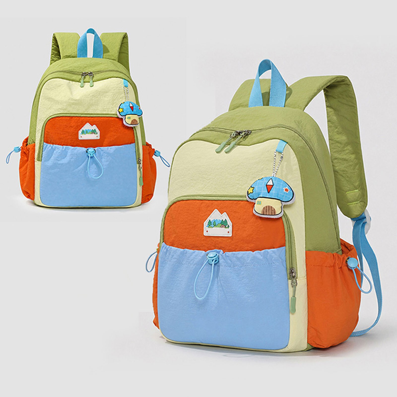 Mochila infantil para regreso a clases, con diseño de retazos de colores, para preescolar y niños pequeños, ligera, para deportes, uso diario y actividades escolares 7