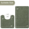 thumbnail image 2 of Homore Bathroom Rugs Sets, Luxury Bath Mat Set Anti-Slip Chenille Bath Rug and U-Shaped Toilet Mat Gray Green, 2 of 8