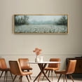 thumbnail image 4 of Large Framed Canvas Print Misty Wildflower Meadow Wall Art Decorative Ready to Hang Painting for Living room Bedroom - 60"x20" Natural Frame, 4 of 7
