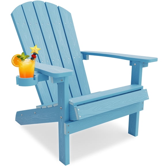 WINSOON All Weather HIPS Outdoor Plastic Adirondack Chair-Baby Blue