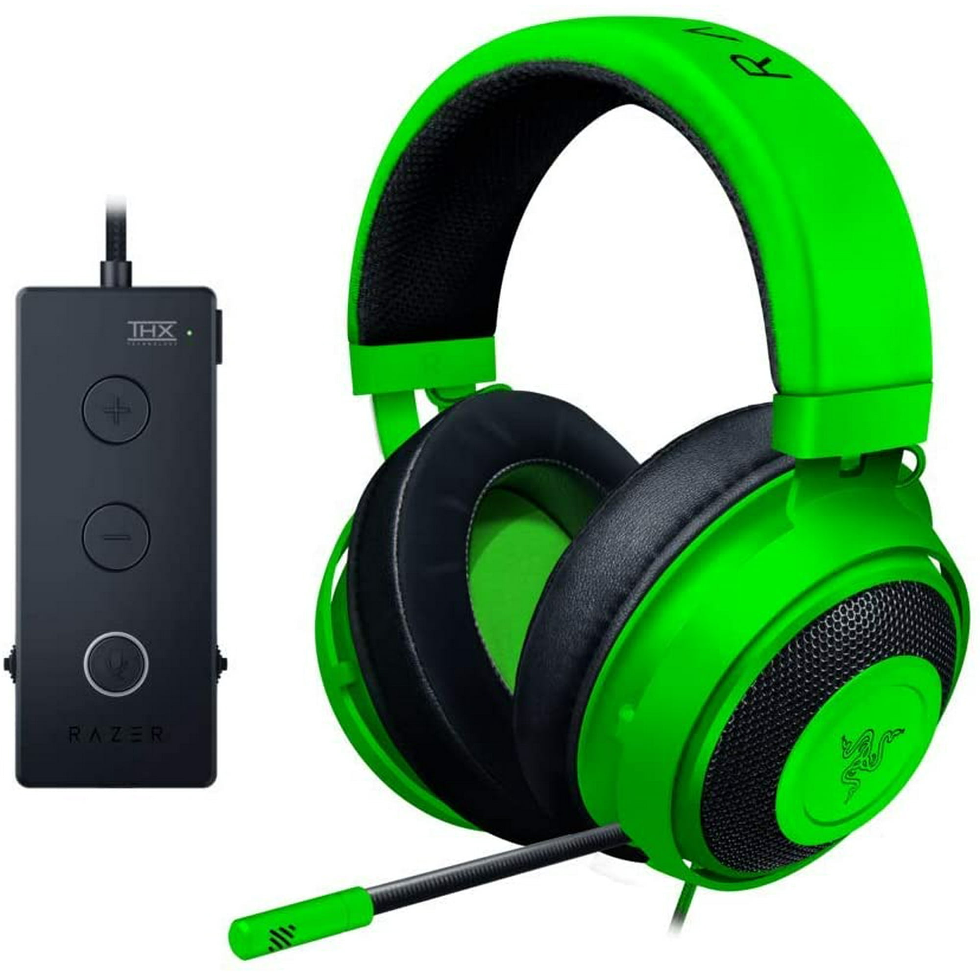 Razer Kraken Tournament Edition THX 7.1 Surround Sound Gaming Headset Aluminum Frame Retractable Noise Cancelling Mic USB DAC Included For PC PS4 Nintendo Switch Green Walmart