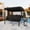 Black, variant on 3-Seater Convertible Outdoor Porch Swing Bed with Stand - Adjustable Removable Canopy - Thick Cushions - Patio Swing Chair for Garden, Backyard, Poolside