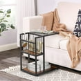 thumbnail image 3 of Taommika Tempered Glass Top Side Table for Bedroom Set of 2 with 3-tier Storage Shelf and Magazine Holder, 3 of 8