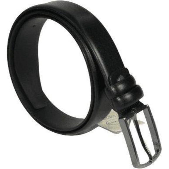 Mens Black Genuine Leather Belt PIERO ROSSI Turkey Soft Full Grain #Black-A