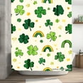 thumbnail image 2 of Joocar Clover And Rainbow Polyester Shower Curtain For Home Bathroom Bath Tub Decoration 72x72, 2 of 5