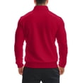 thumbnail image 5 of Men's Quarter Zip Pullover Sweatshirt, Stand Collar Fleece Lined Casual Winter Fall Solid Top with Pocket for Daily Use and Outdoor Leisure,Red,L, 5 of 9