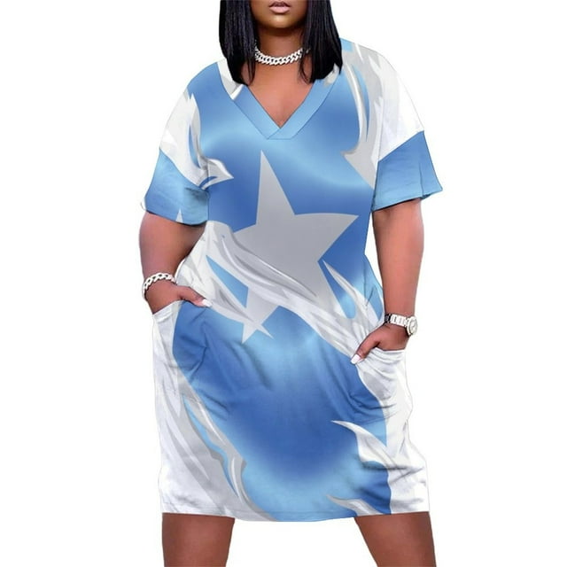 Vestido holgado con bolsillos y bandera del orgullo somalí. Vestidos de mujer. Vestidos de noche para mujer.