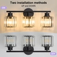 thumbnail image 6 of Deyidn Black Vanity Light, 3-Light Modern Bathroom Fixture with K9 Crystal Shades, 22 Inches, Dimmable, 6 of 12