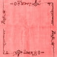 thumbnail image 1 of Ahgly Company Machine Washable Indoor Square Abstract Red Modern Area Rugs, 4' Square, 1 of 4