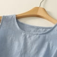 thumbnail image 6 of Women's Cotton Linen Tank Tops Button Down V Neck Sleeveless T Shirt Soft Solid Color Slim Fit Retro Tops, 6 of 7