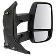 thumbnail image 3 of DAMAIJOY Mirror Long Arm Power Textured Black Right Passenger Side for Ford Low Roof Plastic Electric-Adjustment Type 3pc Manual-Fold Away Mechanism Clear-Glass, 3 of 7