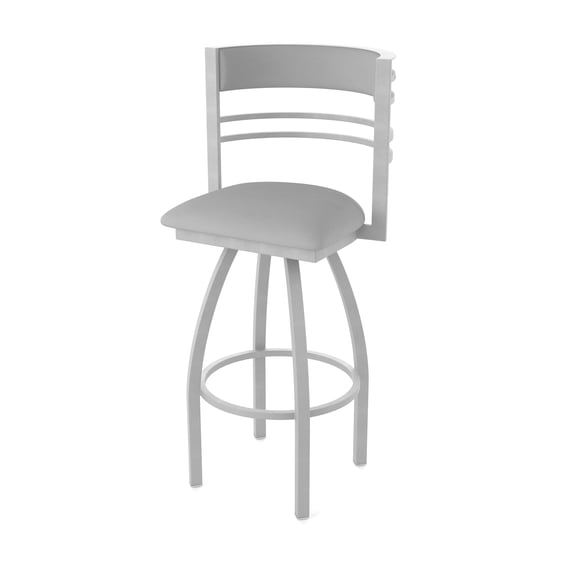 860 Hunter 36" Swivel Bar Stool with Anodized Nickel Finish and Canter Folkstone Grey Seat and Back