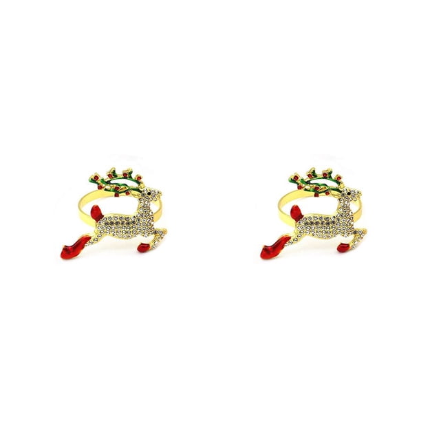Bearachild 1 Juego de decoración de mesa, anillos de servilletas antioxidantes, hebillas de toalla de Material de aleación versátil para fiesta de boda Imitación de oro 2piezas Bearachild CBP363171