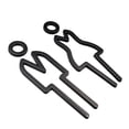 thumbnail image 1 of Becaristey Toilet Door Sign Easy To Install Lightweight And Noticeable Convenient And Practical Wide Black锛圱ype 2), 1 of 6