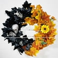 thumbnail image 4 of WKSCLPAI Halloween Wreath,Fall Leaves Garland,Fall Garland with Lights,Fall Decir,Fall Garland for Home,with Skull Simulated Maple Leaf Decoration,Battery Powered Halloween Wreath, 4 of 4