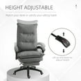 thumbnail image 4 of Vinsetto Chaise de Bureau Pivotante à 360° à Hauteur Réglable, Fauteuil Inclinable en Tissu Style Lin avec Repose-Pieds Rétractable et Double Rembourrage, Gris, 4 of 10