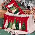 thumbnail image 3 of Christmas Pillow Covers 12X20 Set of 2,Watercolor Christmas Tree Stars Decoration Holiday Farmhouse Winter Pillow Case for Sofa Couch Decor（Red） AA231-12-2, 3 of 6