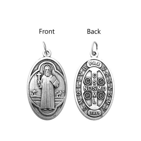 Saints Medals in oxidized silver made in Italy 1.5" x 1.0"