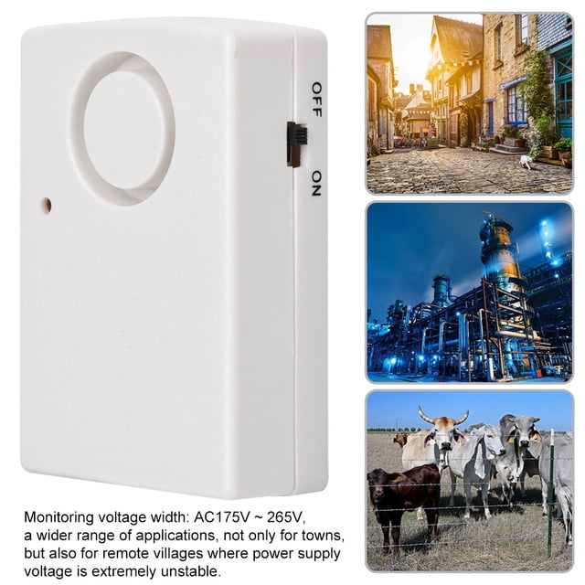 Alarma de falla de energía, Smart 120db Seguridad para hogar Indicador LED Interrupción inalámbrica, Sistema de alarma Advertencia Sirena Electricidad automática Advertencia Ecomeon no