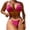 Hot Pink, variant on FcBaudy Womens Swimsuits Two Piece Swimsuit for Women Bathing Suit for Women Women's Swimsuit High Waist Lace Up Bikini Swimsuit Solid Color Backless Split Steel Top Swimsuit Suit Women Swimsuit