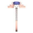 thumbnail image 3 of 2.6 ctw with Simulated Diamond Halo Accents Anniversary Ring for Women | Round Cut Simulated Tanzanite | Hyperallergenic Solid 14K Rose Gold, 3 of 5