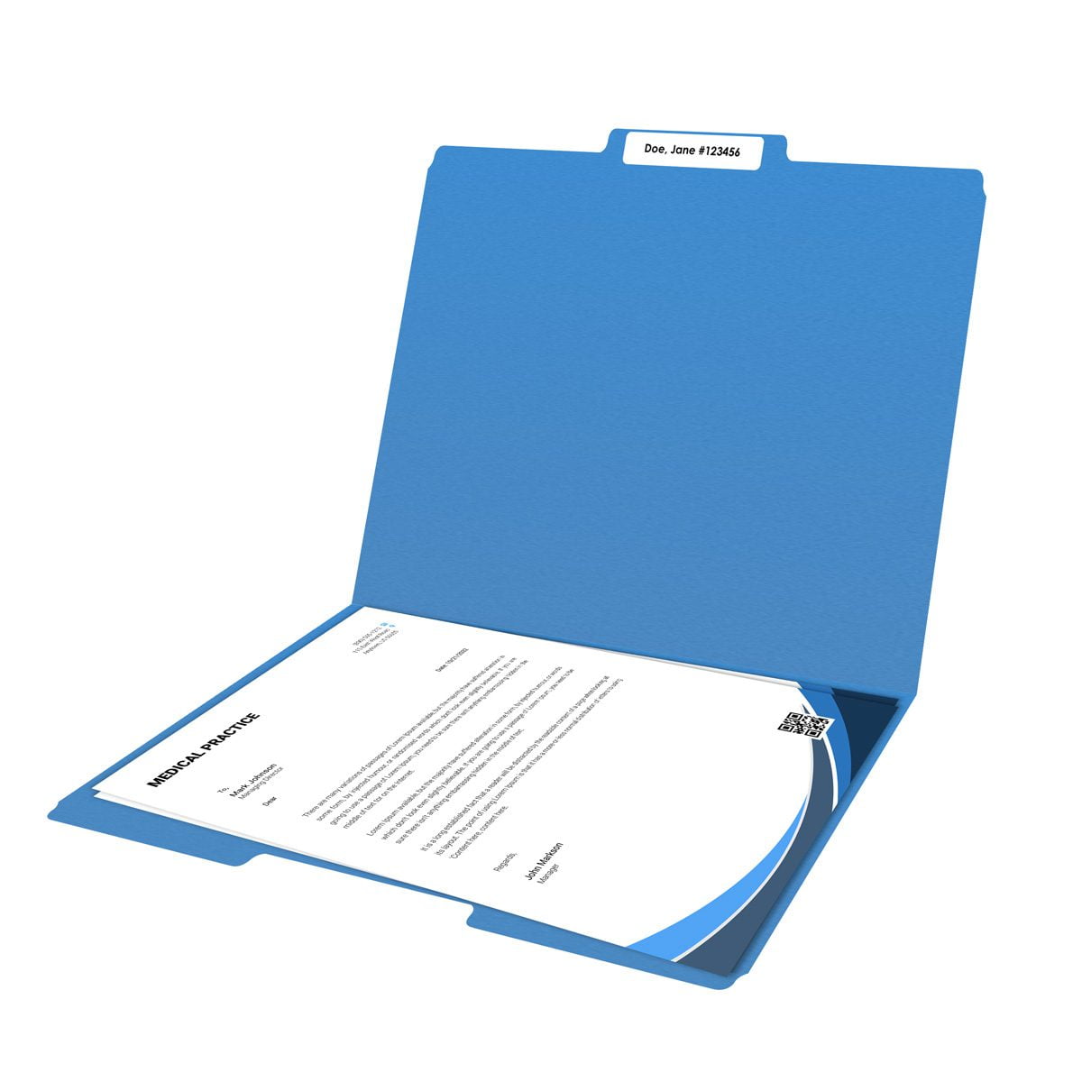 Blue File Folders, 1/3 Cut Top Tab, Letter Size, Perfect for Organizing Documents in File Drawers, Box of 100