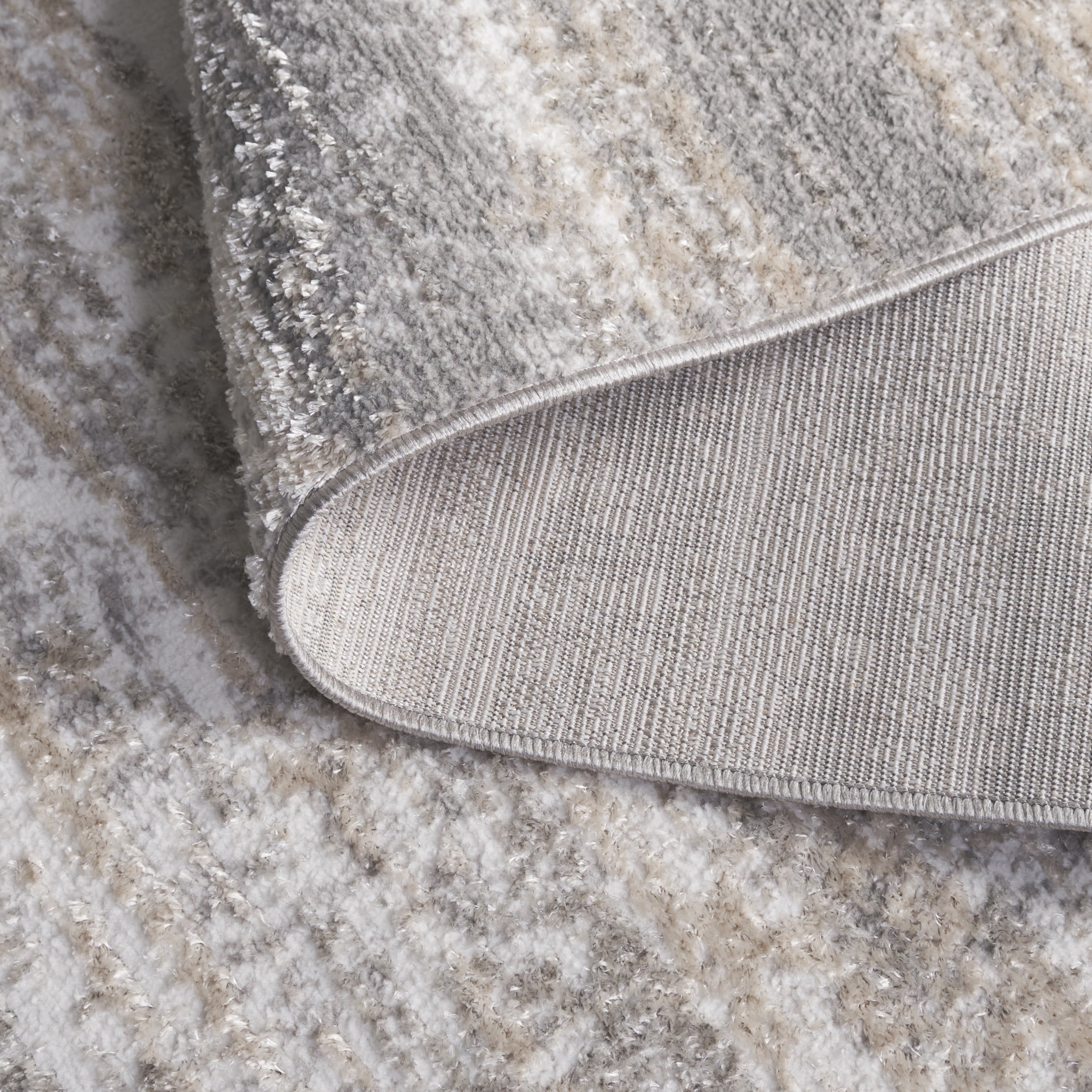 SAFAVIEH Maya Elvina Abstract Area Rug, Ivory/Grey, 6'7" x 6'7" Square