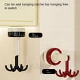 thumbnail image 2 of Six-Claw Hook Multi-Function Spatula Spoon Kitchenware Storage Rack Retro Suction Cup Seamless Wall Hanging Red, 2 of 10