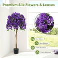 thumbnail image 4 of Gymax 53'' Artificial Azalea Tree Faux Floral Plant w/ Red Azalea Flowers Nursery Pot, 4 of 10
