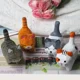 thumbnail image 2 of Adornos de gatito tallados en madera hechos a mano, animales pequeños, decoración creativa de escritorio de madera para gatos, manualidades, 2 of 6