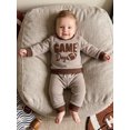 thumbnail image 5 of Loicainy Baby Toddler Boys Football Outfits 6 12 18 24 Months 2T 3T 4T Long Sleeve Round Neck Striped Tops and Pants Fall Clothes Set, 5 of 9