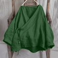 thumbnail image 2 of Shirts for Women Hanten Cardigan Long Sleeve Wrap Front Cotton Linen Retro Costume Irregular Shirt Tops M, 2 of 6
