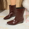 thumbnail image 5 of Bnwani Low Heel Boots for Women Winter Fashion Wedge Ankle Casual Retro Boot Brown Size 5.5, 5 of 8