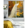 thumbnail image 2 of Elegant White Peacock Sheer Curtains for Living Room Bedroom Vintage Garden Botanical Floral Sheer Curtains 63 Inch Long 2 Panels Set Light Filtering Curtain Window Treatments Drapes for Dining Room, 2 of 6