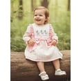 thumbnail image 6 of BemeyourBBs Toddler Baby Girl Silly Goose Outfit Plaid Gingham Dress Spring Summer Clothes Bow Goose Letter Ruffle Long Sleeve A-line Dress, 6 of 9