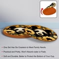 thumbnail image 4 of Panda 6PCS Round Coasters, Microfiber Leather Drink Coasters Set of 6, 11x11 cm/4.3x4.3 in Coaster for Drinks, Heat Cup Coasters, Table Coasters for Home and Office, 4 of 6