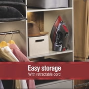 CHI Lava Clothing Iron, Steam Iron for Clothes with Lava Ceramic Soleplate & Retractable Cord, Black
