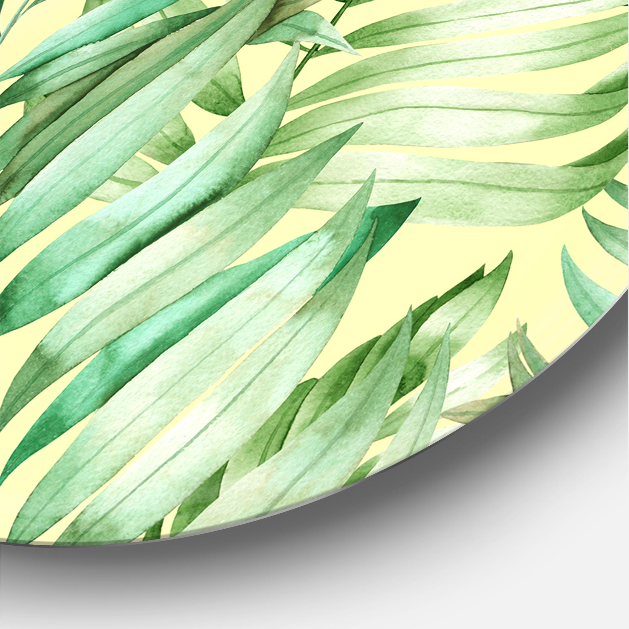 Designart 'Tropical Green Leaves of Monstera' Tropical Circle Metal Wall Art 29x29 - Disc of 29