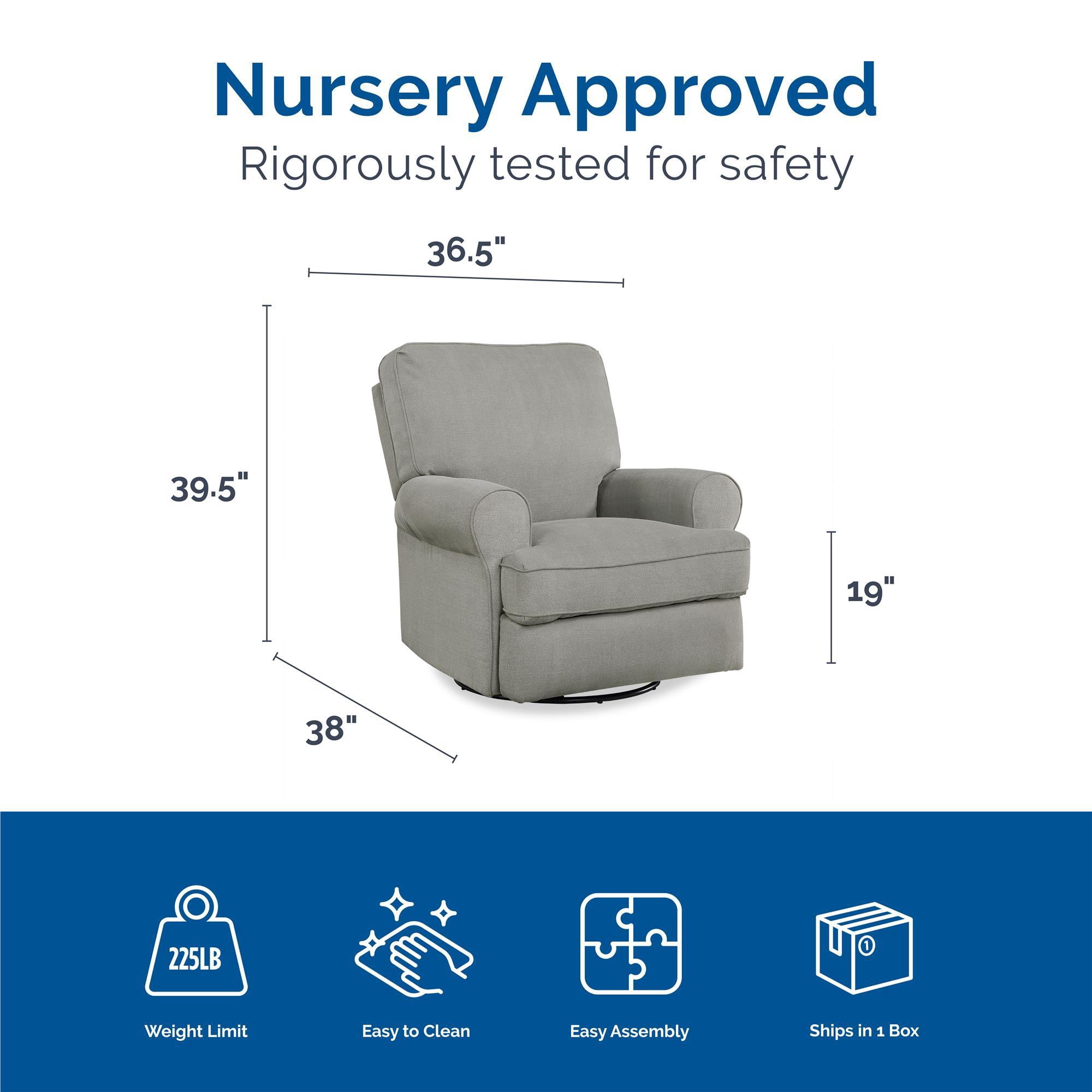 Baby Relax Tiana Nursery Swivel Glider Recliner Chair