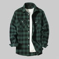 thumbnail image 2 of HCNTES Mens Button Up Shirts Long Sleeve Casual Button Down Vintage Soft Plaid Mens Flannel Shirt with Pocket(X01-Dark Green,3XL), 2 of 7