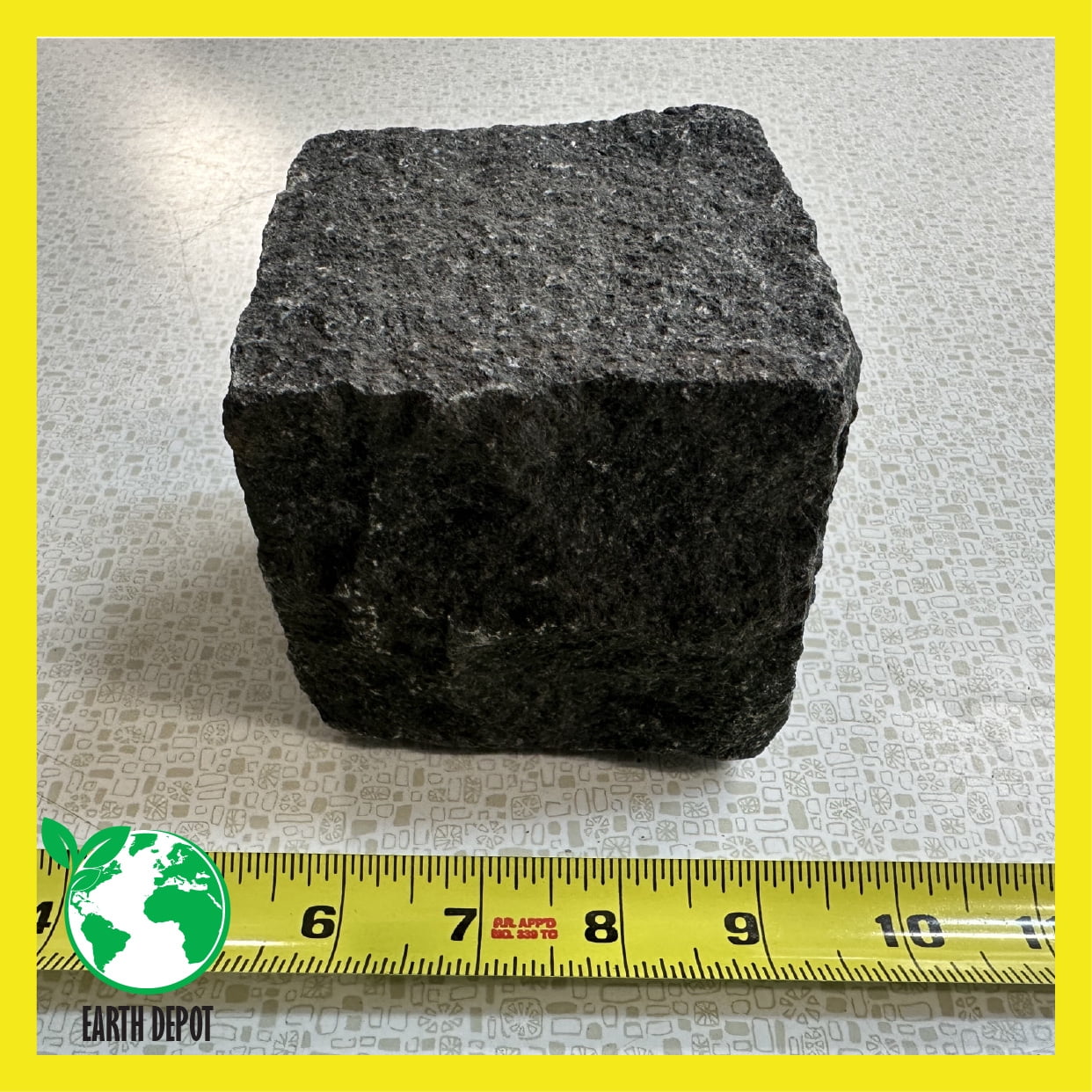 3 PACK! Black Granite Cobble Stone 4" Square Rocks, For Walkway Edging, Landscaping, Aquarium Fish Tank Cave Decorations, Lizard Terrariums, Zen Gardens, Decorative Ponds, Water Features, and more