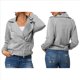 thumbnail image 3 of Chaqueta Gruesa, Holgada e Irregular con Solapa y Cremallera Inclinada para Mujer, de Larga, Informal, con Cremallera Gris XXL, 3 of 8