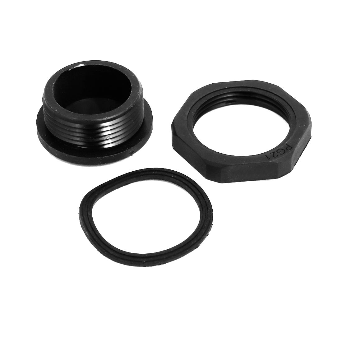 PG21 Nylon Male Threaded Cable Gland Screw End Cap Cover Black 10pcs